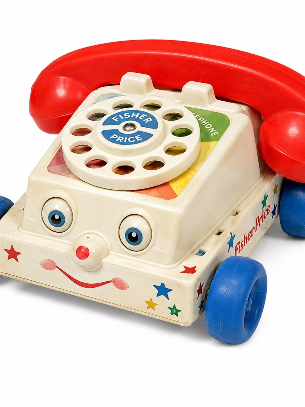 Fisher-Price Classic Pull-Along Rotary Phone Toy - Red, Blue, Cream